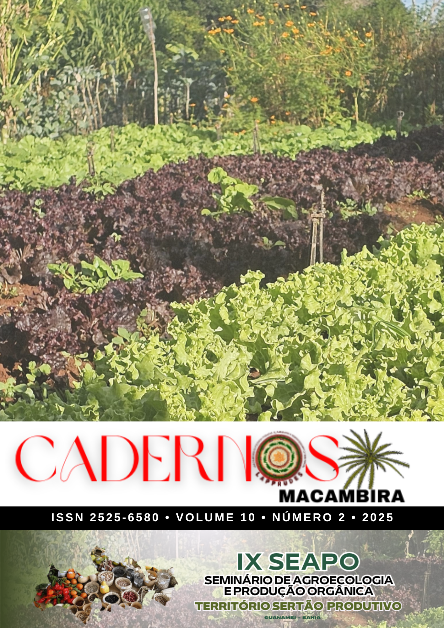 					Visualizar v. 10 n. 2 (2025): Cadernos Macambira - Anais do IX Seminário de Agroecologia e Produção Orgânica - Território Sertão Produtivo
				